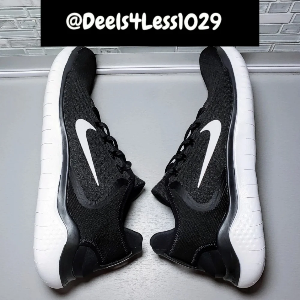 Nike Free RN 2018 Running Mens Size 9.5/Womens 11 Black White